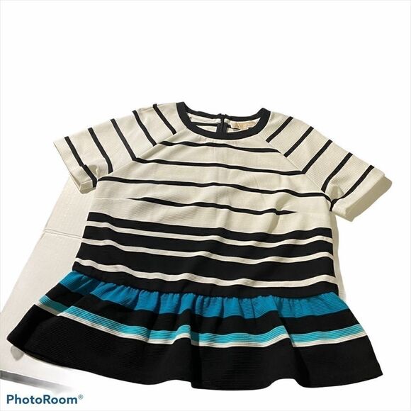 MICHAEL KORS Striped Peplum Top Petite Large - Picture 5 of 8
